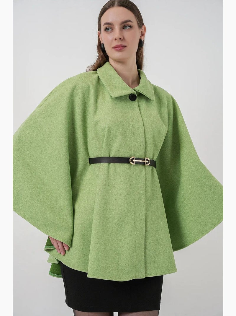 Cappotto a mantella in tweed con cintura bdart Verde chiaro - Kiabi