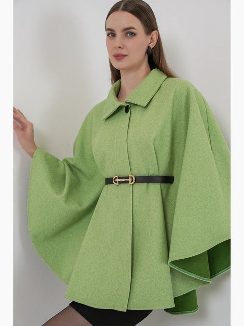 Cappotto a mantella in tweed con cintura bdart - Kiabi Cappotto a mantella in tweed con cintura bdart - Kiabi