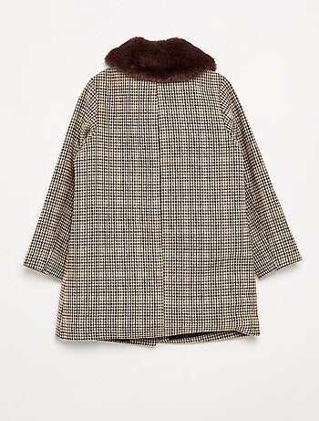 Cappotto a mezza lunghezza con collo in pelliccia rimovibile