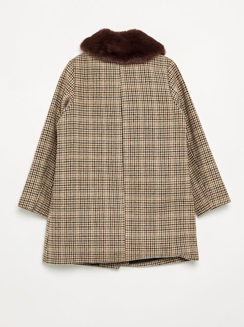 Cappotto a mezza lunghezza con collo in pelliccia rimovibile - Kiabi