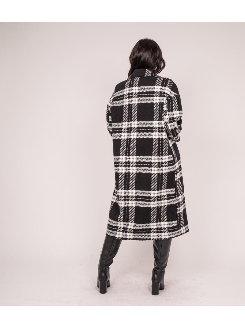 Cappotto a quadri URENO Nero - Kiabi