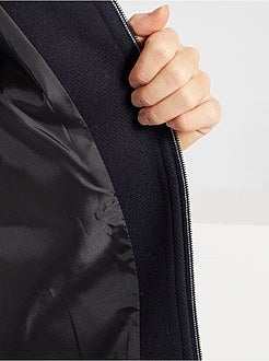 Cappotto aspetto lana con cappuccio - Kiabi