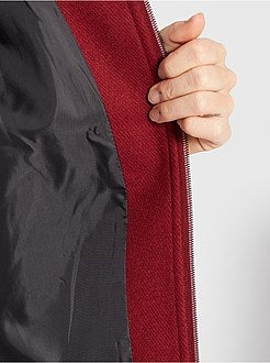 Cappotto aspetto lana con cappuccio - Kiabi