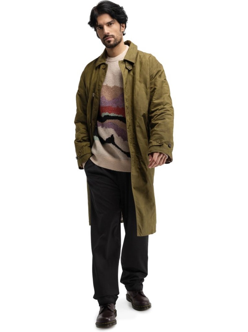 Cappotto cerato lungo da uomo uomo codium Verde - Kiabi