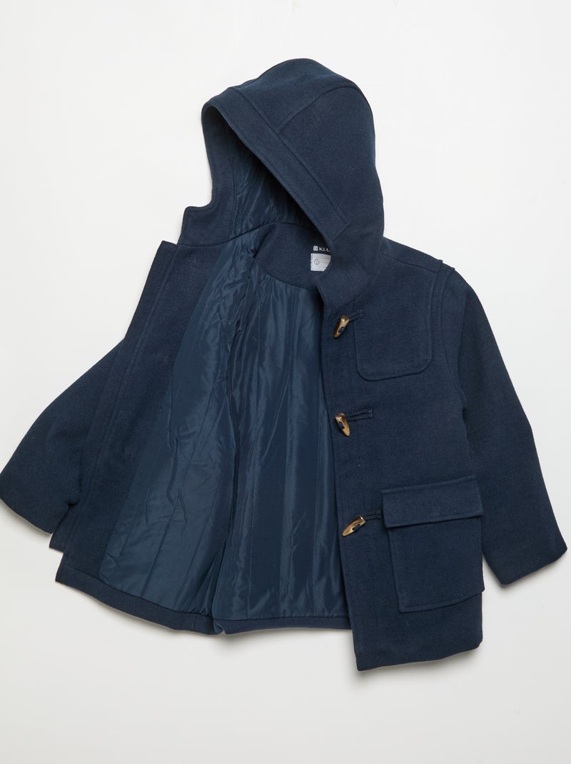 Cappotto con cappuccio e alamari Blu - Kiabi