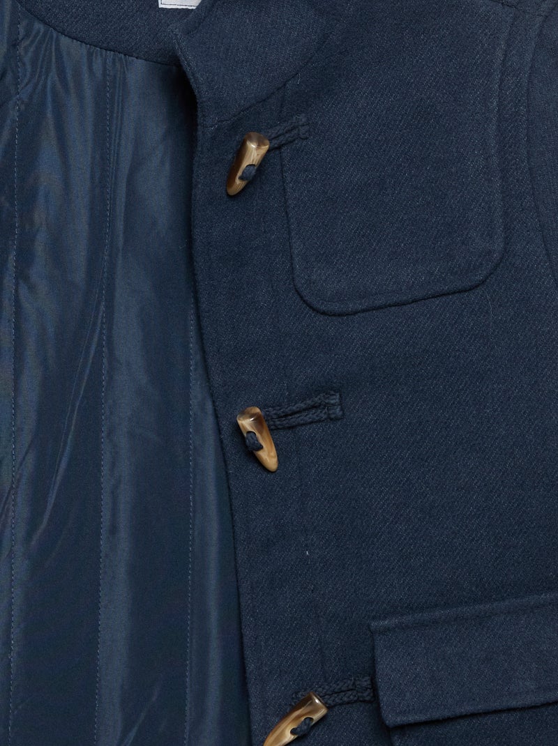 Cappotto con cappuccio e alamari Blu - Kiabi