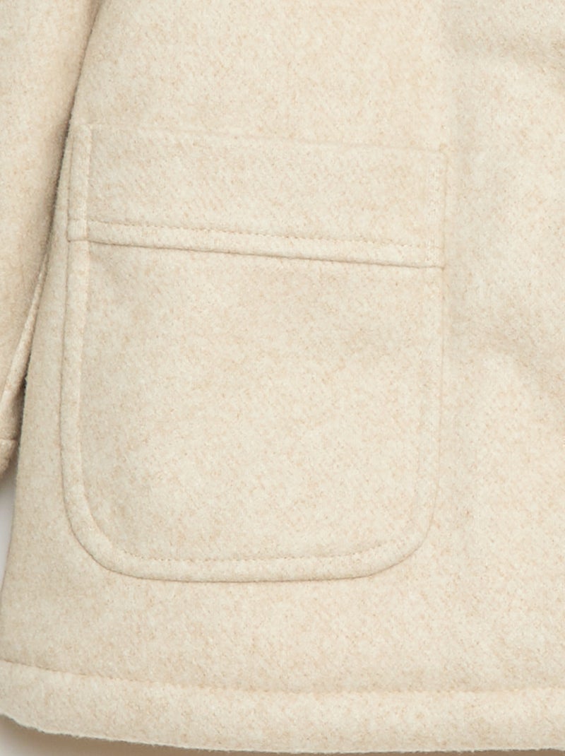 Cappotto con cappuccio effetto lana Beige - Kiabi