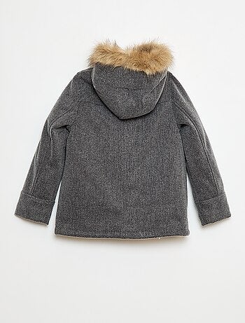 Cappotto con cappuccio effetto lana