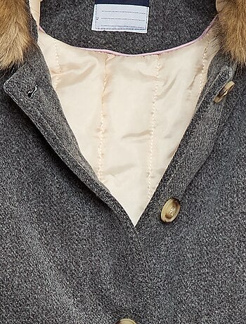 Cappotto con cappuccio effetto lana