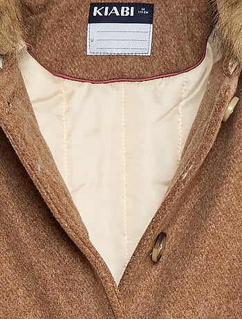 Cappotto con cappuccio effetto lana