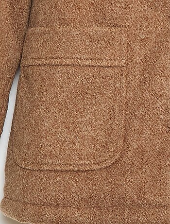 Cappotto con cappuccio effetto lana