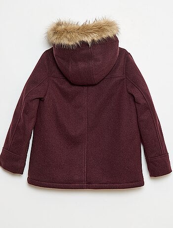 Cappotto con cappuccio effetto lana