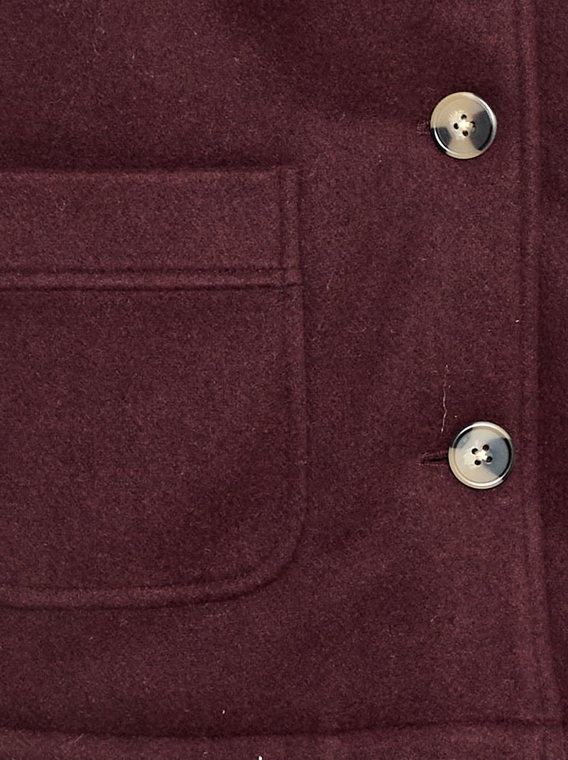 Cappotto con cappuccio effetto lana Viola - Kiabi