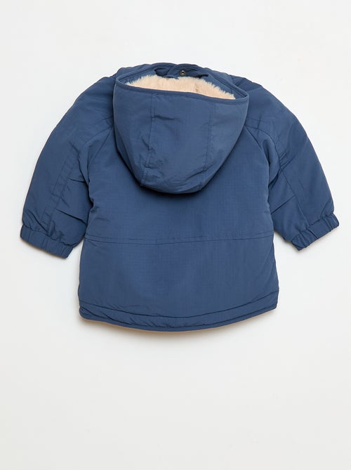 Cappotto con cappuccio foderato in ecopelliccia - Kiabi