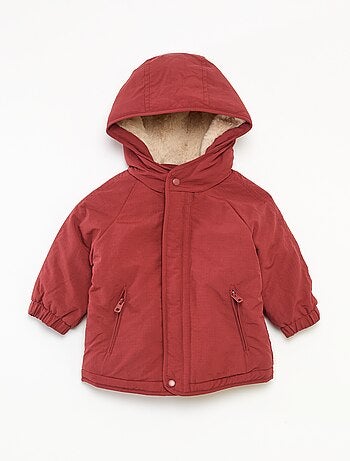 Cappotto con cappuccio foderato in ecopelliccia