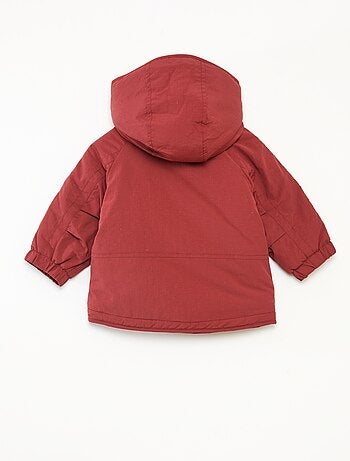Cappotto con cappuccio foderato in ecopelliccia