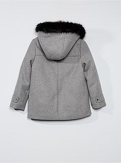 Cappotto con cappuccio in finta pelliccia - Kiabi