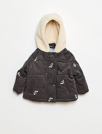 Cappotto con cappuccio in velluto