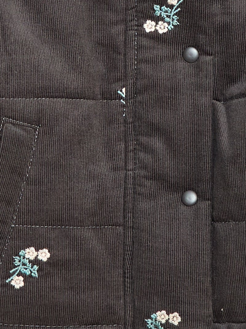 Cappotto con cappuccio in velluto Grigio - Kiabi