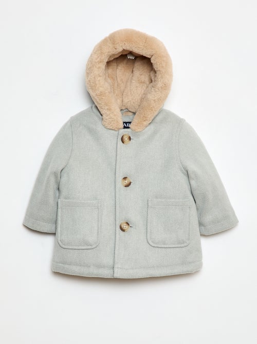 Cappotto con cappuccio morbido - Kiabi