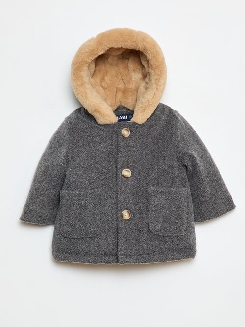 Cappotto con cappuccio morbido - Kiabi