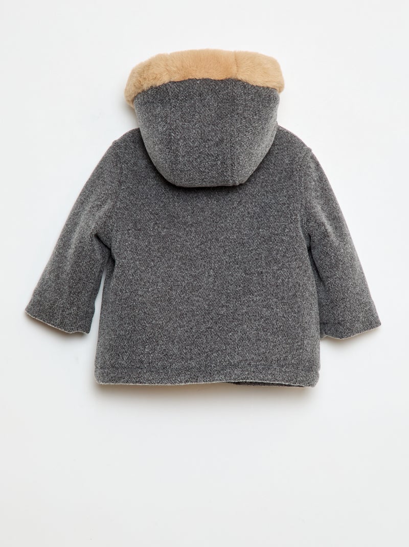 Cappotto con cappuccio morbido Grigio - Kiabi