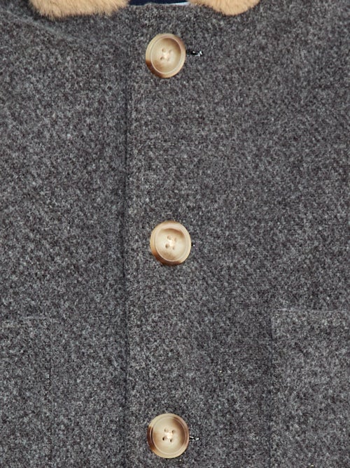 Cappotto con cappuccio morbido - Kiabi