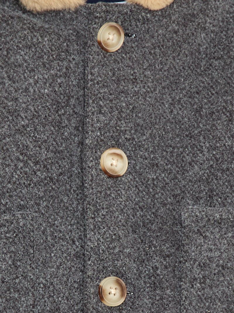 Cappotto con cappuccio morbido Grigio - Kiabi
