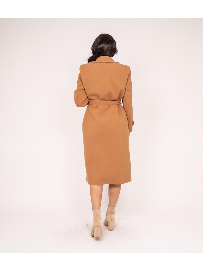 Cappotto con cintura UNIZI Marrone caramello - Kiabi