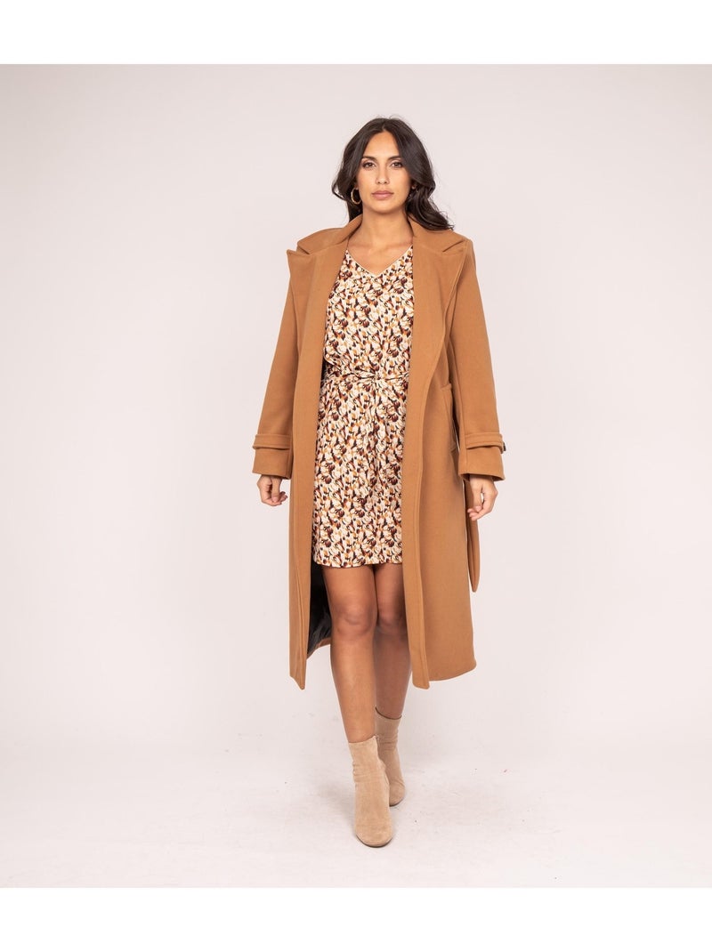 Cappotto con cintura UNIZI Marrone caramello - Kiabi