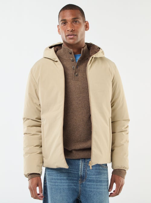 Cappotto con collo alto e cappuccio con fodera satinata - Kiabi