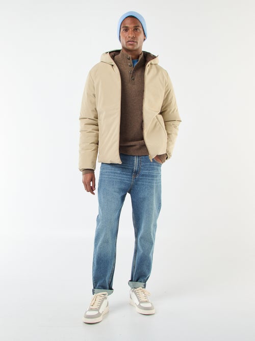 Cappotto con collo alto e cappuccio con fodera satinata - Kiabi