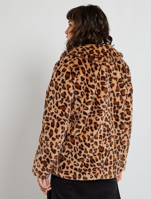 Cappotto con pelliccia ecologica leopardata - leopardato - Kiabi - 35.00€