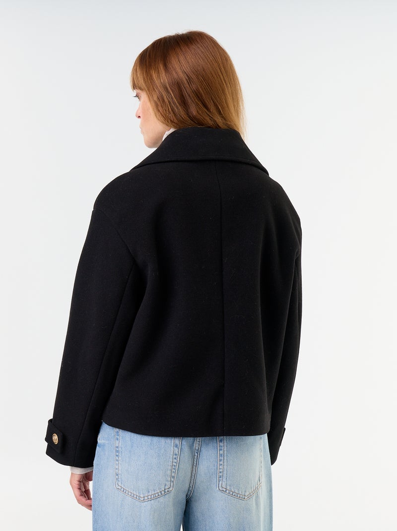 Cappotto corto doppiopetto Nero - Kiabi