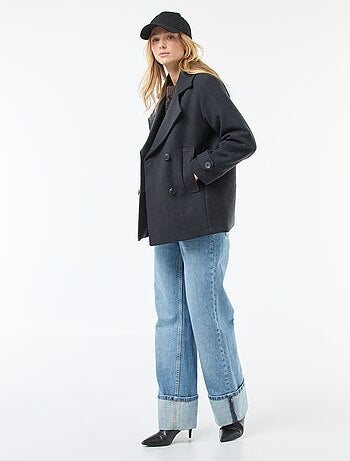 Cappotto corto effetto lana