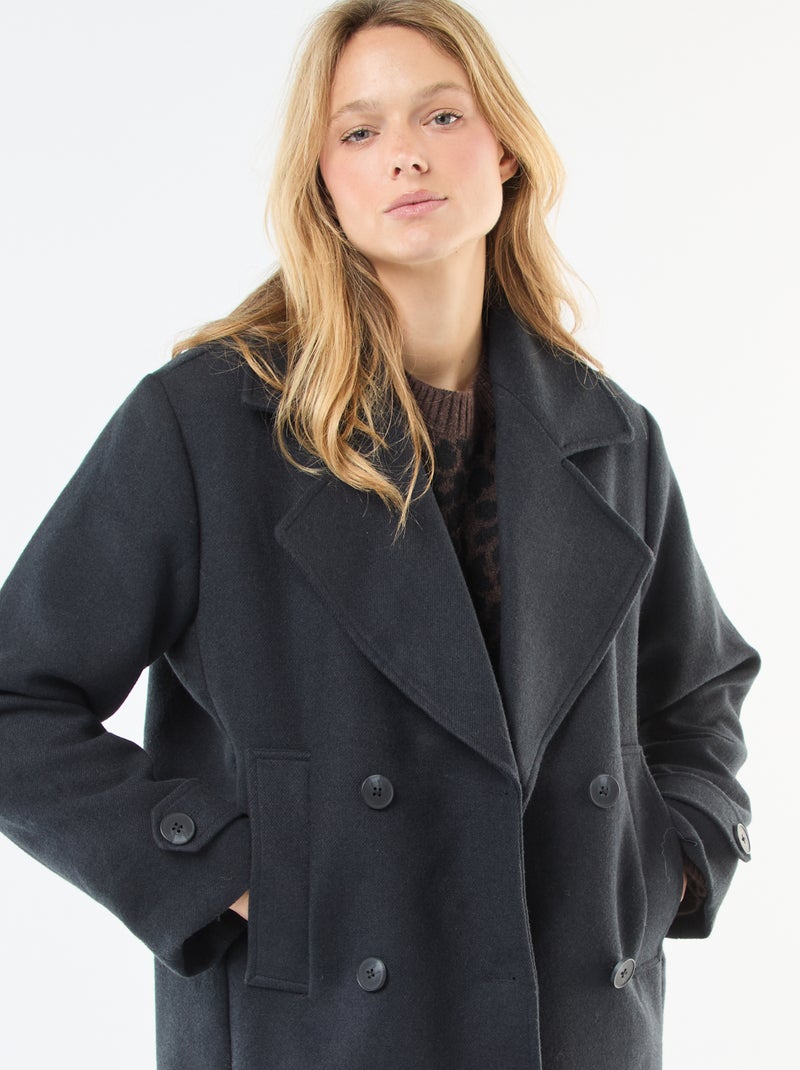 Cappotto corto effetto lana Blu - Kiabi