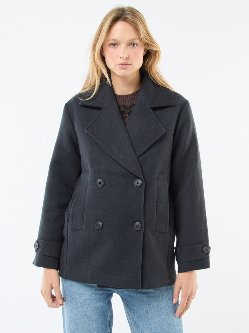 Cappotto corto effetto lana Blu - Kiabi