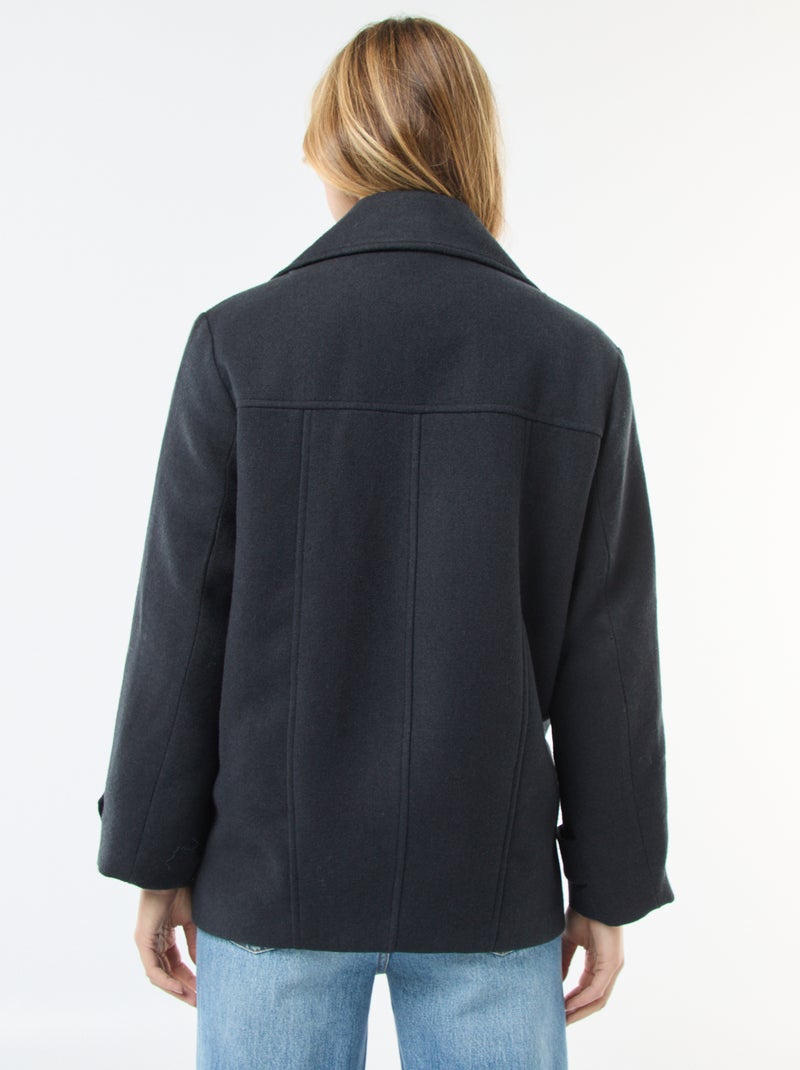 Cappotto corto effetto lana Blu - Kiabi