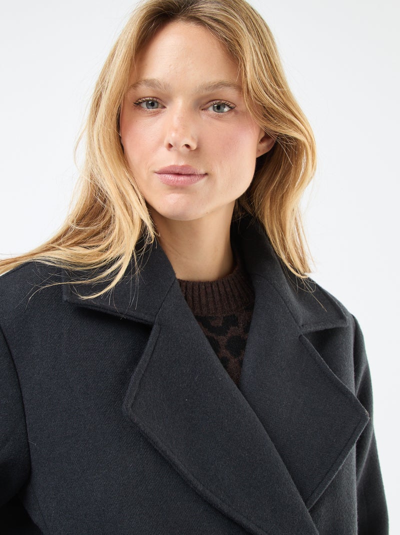Cappotto corto effetto lana Blu - Kiabi