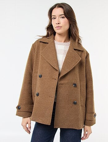 Cappotto corto effetto lana