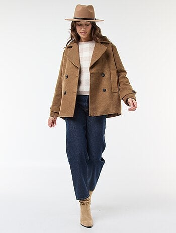 Cappotto corto effetto lana
