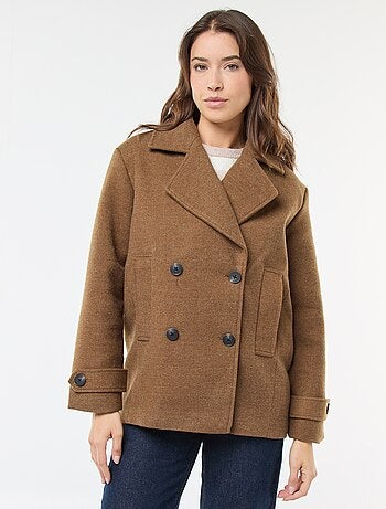 Cappotto corto effetto lana