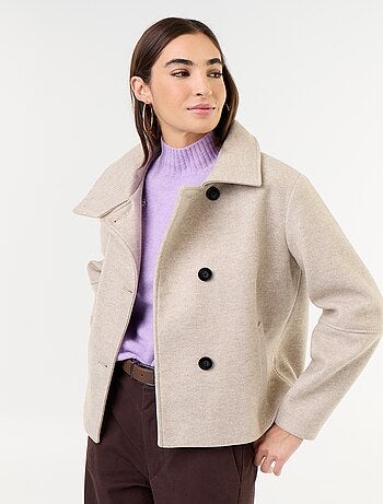 Cappotto corto effetto panno