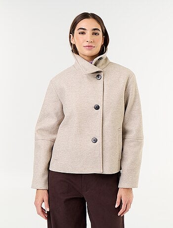 Cappotto corto effetto panno