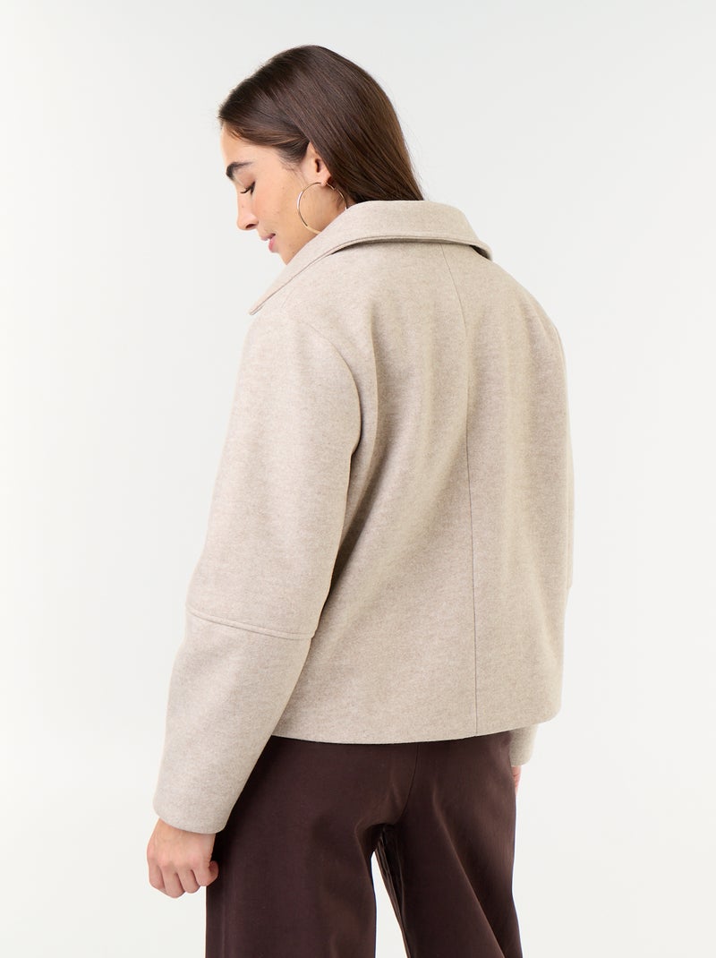 Cappotto corto effetto panno Beige - Kiabi