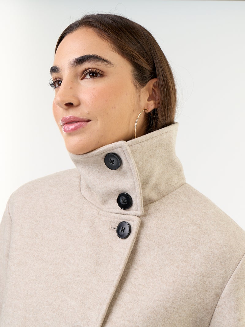 Cappotto corto effetto panno Beige - Kiabi