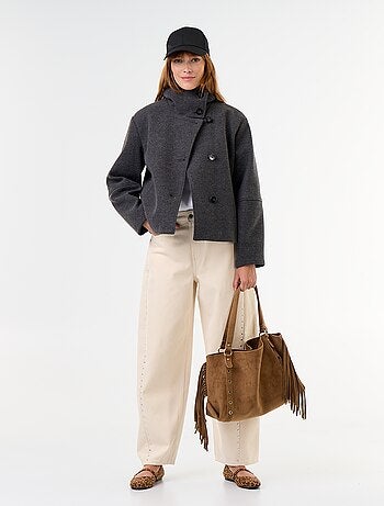 Cappotto corto effetto panno