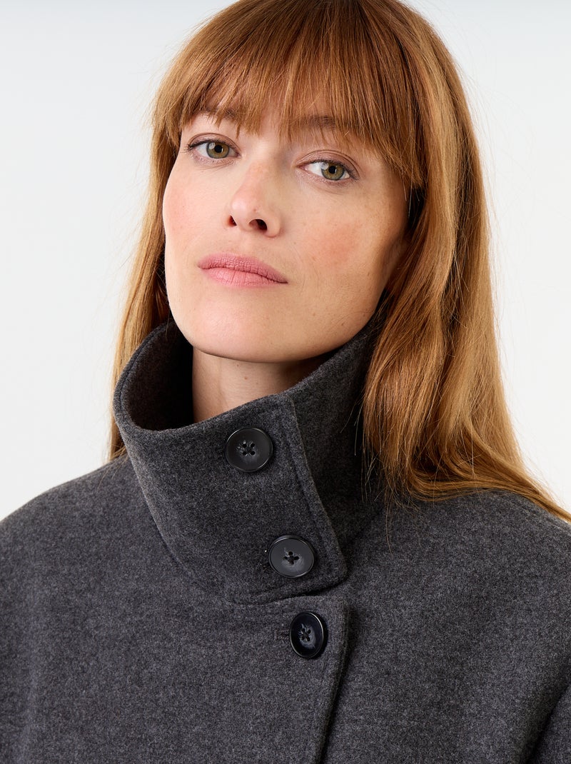 Cappotto corto effetto panno Grigio - Kiabi