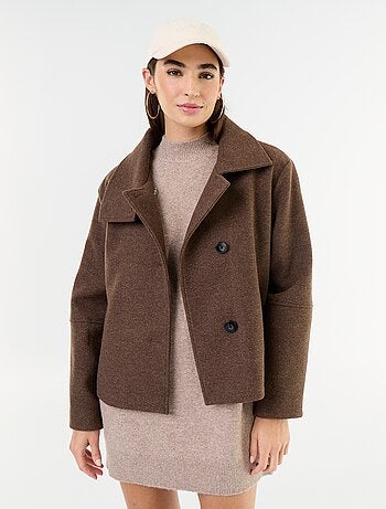 Cappotto corto effetto panno