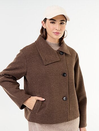 Cappotto corto effetto panno